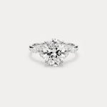 Odette丨Oval Lab - Grown Diamond Engagement Ring with Marquise Side Diamonds - Rings