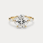 Odette丨Oval Lab - Grown Diamond Engagement Ring with Marquise Side Diamonds - Rings