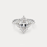 Sable丨Marquise Lab-Grown Diamond Engagement Ring with Petal Accents
