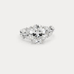 Vesper丨Oval Lab Diamond Engagement Ring with Marquise Leaf Diamond Band - Rings
