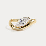 Emilia丨Marquise-Shaped Lab Grown Diamond Curved Ring - Rings