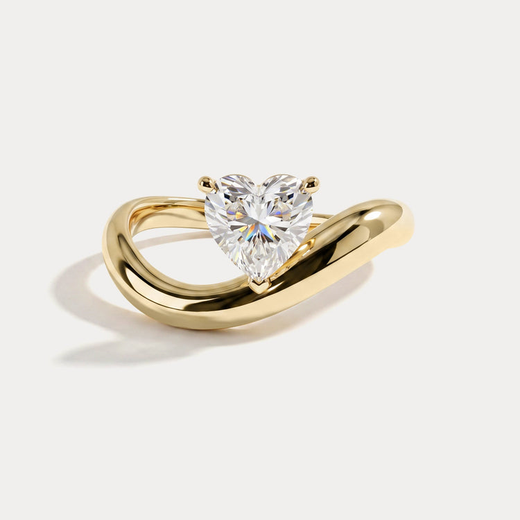 Cherie丨Heart Lab Diamond Infinity Twist Solitaire Engagement Ring - Rings