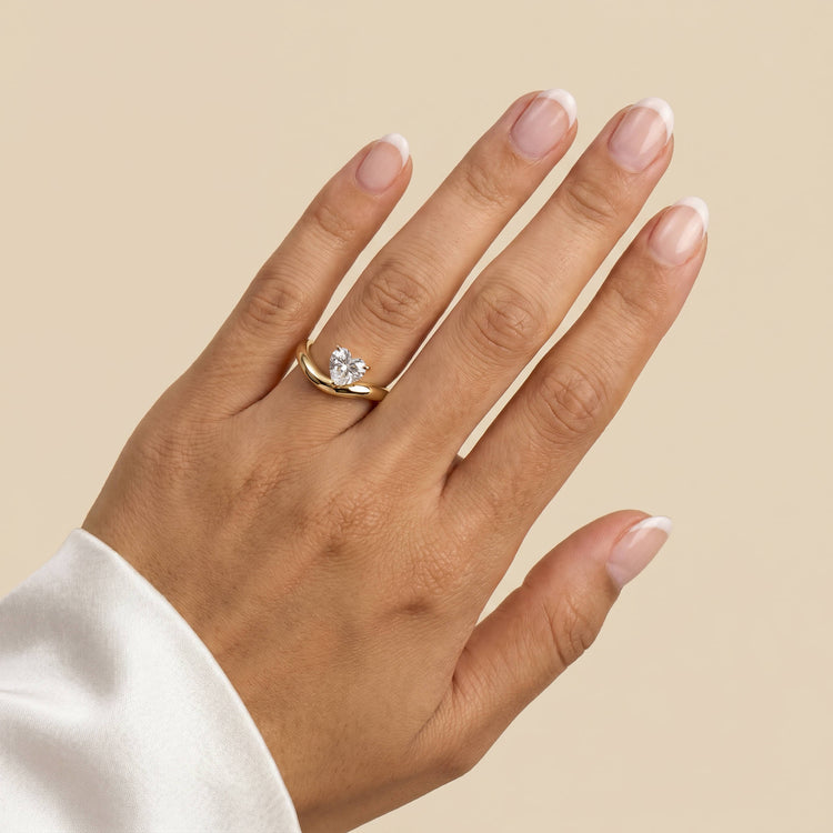 Cherie丨Heart Lab Diamond Infinity Twist Solitaire Engagement Ring - Rings