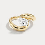 Violet丨Modern Pear Cut Lab Diamond Bypass Engagement Ring - Rings