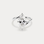 Élodie丨Marquise Solitaire Lab Diamond Twisted Band Engagement Ring - Rings