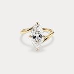 Élodie丨Marquise Solitaire Lab Diamond Twisted Band Engagement Ring