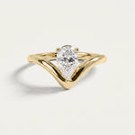 Phoebe丨Pear-Cut Lab-Grown Diamond Chevron Solitaire Engagement Ring