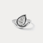 Hailey丨Pear Lab Diamond Frame Engagement Bypass Ring