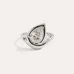 Hailey丨Pear Lab Diamond Frame Engagement Bypass Ring