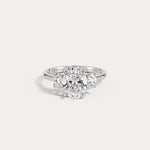 Jade丨Oval Cut Lab-Grown Diamond Trilogy Ring Engagement Ring