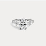 Naomi丨Oval Lab Diamond Floral Vine Accent Pavé Engagement Ring