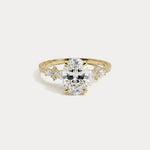 Naomi丨Oval Lab Diamond Floral Vine Accent Pavé Engagement Ring