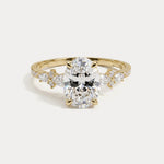 Naomi丨Oval Lab Diamond Floral Vine Accent Pavé Engagement Ring
