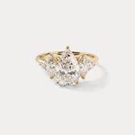 Harriet丨Pear Lab Diamond Marquise & Round Accent Engagement Ring - Rings