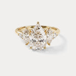 Harriet丨Pear Lab Diamond Marquise & Round Accent Engagement Ring - Rings