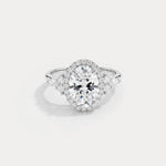 Scarlett丨Oval Lab-Grown Diamond Halo Ring with Marquise & Round Diamond Accents