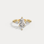 Charlotte丨Marquise Lab-Grown Diamond Three-Stone Engagement Ring - Rings