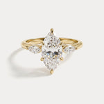 Charlotte丨Marquise Lab-Grown Diamond Three-Stone Engagement Ring - Rings