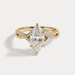 Marielle | Marquise Lab Diamond Twisted Split Shank Pavé Engagement Ring - Rings