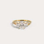 Eloise丨Oval Lab-Grown Diamond Twisted Engagement Ring with Side Accents