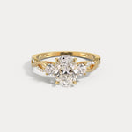 Eloise丨Oval Lab-Grown Diamond Twisted Engagement Ring with Side Accents - Rings