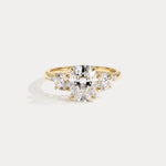 Sienna丨Elongated Cushion Lab Diamond Cathedral Three-Stone Engagement Ring - Rings