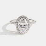 Zaira丨Halo Design Lab-Grown Diamond Modern Vintage Engagement Ring