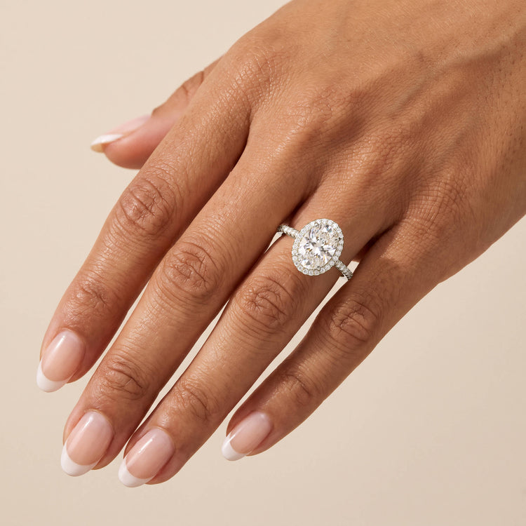 Zaira丨Halo Design Lab-Grown Diamond Modern Vintage Engagement Ring - Rings
