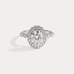 Kelly丨Oval Lab-Grown Diamond Milgrain Halo Engagement Ring - Rings