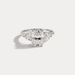 Eliza丨Radiant Lab-Grown Diamond Engagement Ring with Leaf-Inspired Pear Accents