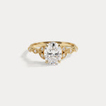Adeline | Oval Lab Diamond Marquise Vine Milgrain Engagement Ring - Rings