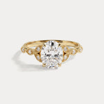 Adeline | Oval Lab Diamond Marquise Vine Milgrain Engagement Ring - Rings