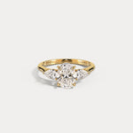 Esme丨Oval Lab Diamond Three-Stone Engagement Ring with Pear Side Stones