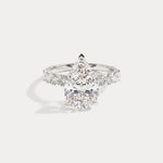 Carlotta丨Pear Lab Diamond Hidden Halo Half Pavé Engagement Ring