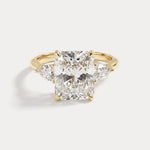 Lolaine丨Radiant Cut Lab Diamond Twisted Three Stone Engagement Ring - Rings