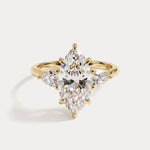 Nellie丨Marquise Cut Lab Diamond Three Stone Engagement Ring - Rings