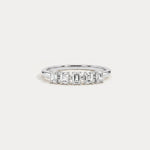 Floating Emerald Cut Lab-Grown Diamond Five-Stone Anniversary Ring