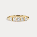 Floating Emerald Cut Lab-Grown Diamond Five-Stone Anniversary Ring - Rings