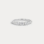 Floating Round Lab-Grown Diamond Three-Stone Pavé Ring