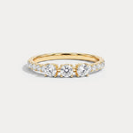 Floating Round Lab-Grown Diamond Three-Stone Pavé Ring - Rings