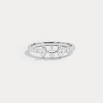 Floating Marquise Lab-Grown Diamond Three-Stone Pavé Ring