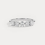 Floating Oval Cut Lab-Grown Diamond Five-Stone Anniversary Ring - Rings