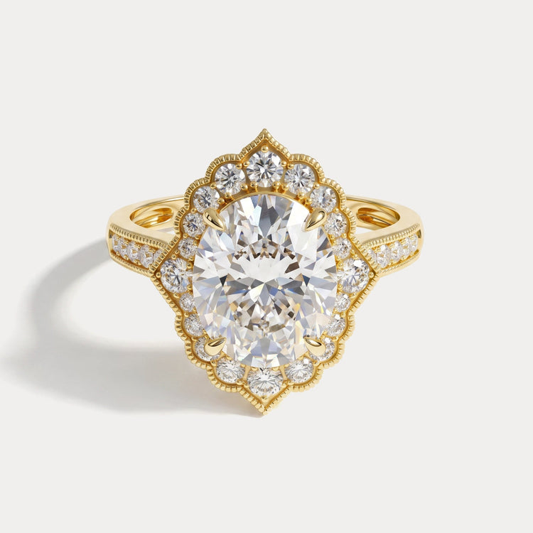 Ottilie丨Lab-Grown Diamond Scalloped Vintage Engagement Ring - Rings
