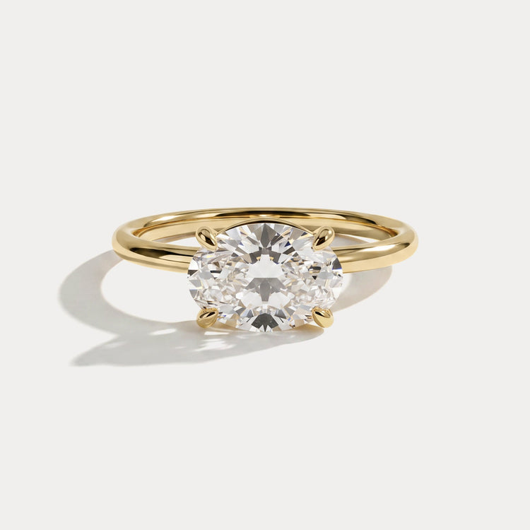 Maeve丨Oval Cut Lab Diamond Hidden Accent Engagement Ring