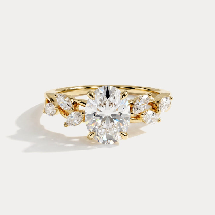 Joanne丨Oval Cut Lab-Grown Diamond Vine Wreath Engagement Ring - Rings