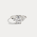 Manon丨Elongated Cushion Lab Diamond Three-Stone Engagement Ring