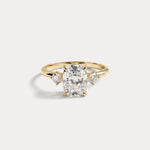 Manon丨Elongated Cushion Lab Diamond Three-Stone Engagement Ring - Rings