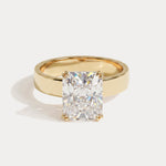 Paloma丨Radiant Cut Lab-Grown Diamond Solitaire Cigar Band Engagement Ring - Rings