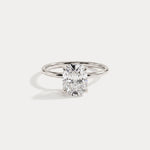 Sybil丨Elongated Cushion Lab Diamond Hidden Accent Solitaire Engagement Ring