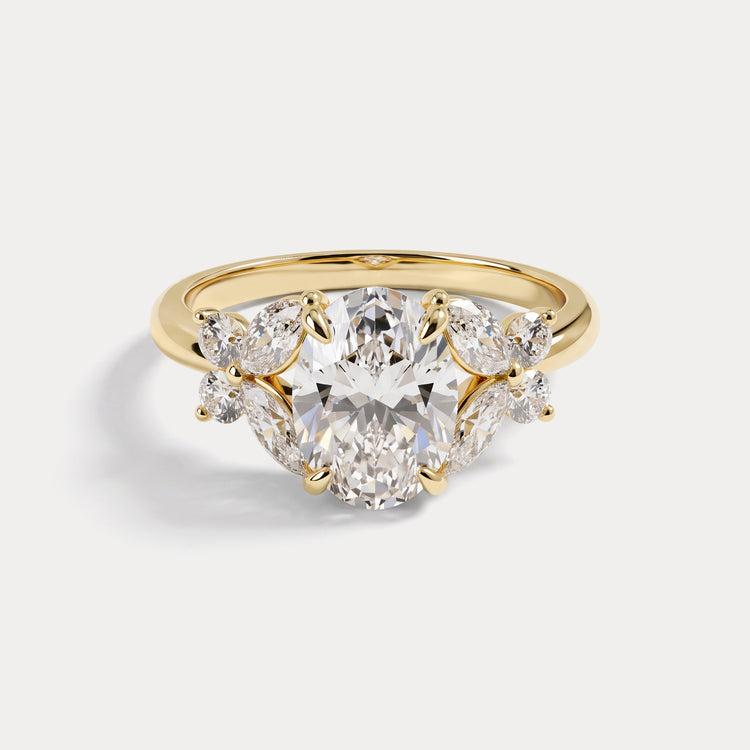Sylvie丨Oval Lab Diamond Butterfly Cluster Engagement Ring - Rings